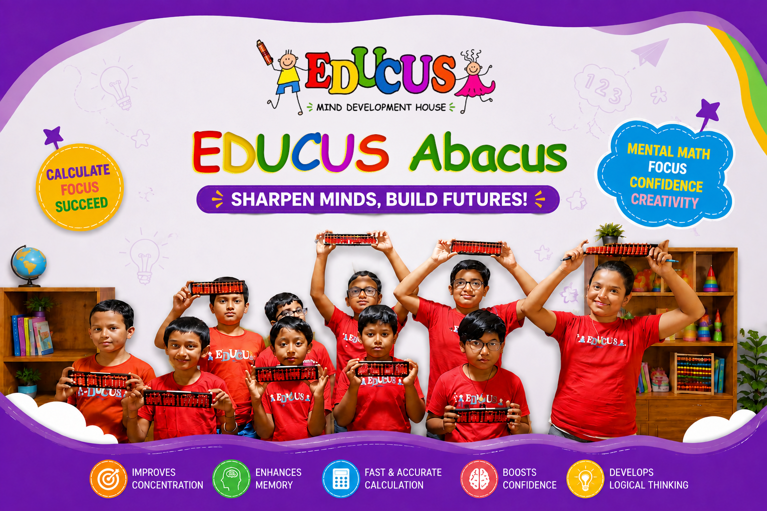 Children Learning Abacus